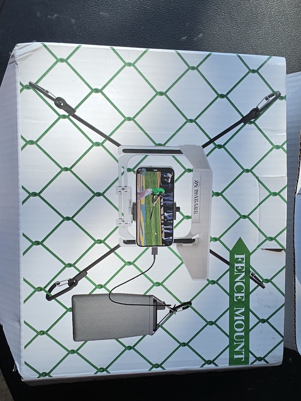 Fence Mount Phone Holder - White & Black